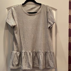 striped peplum style tee shirt